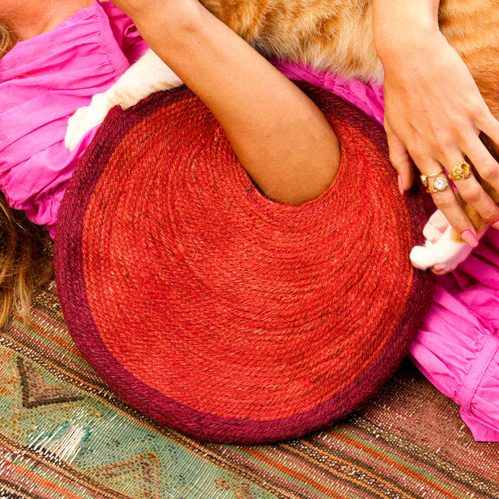 SOLO TOMATO Mini Jute Bag In Red