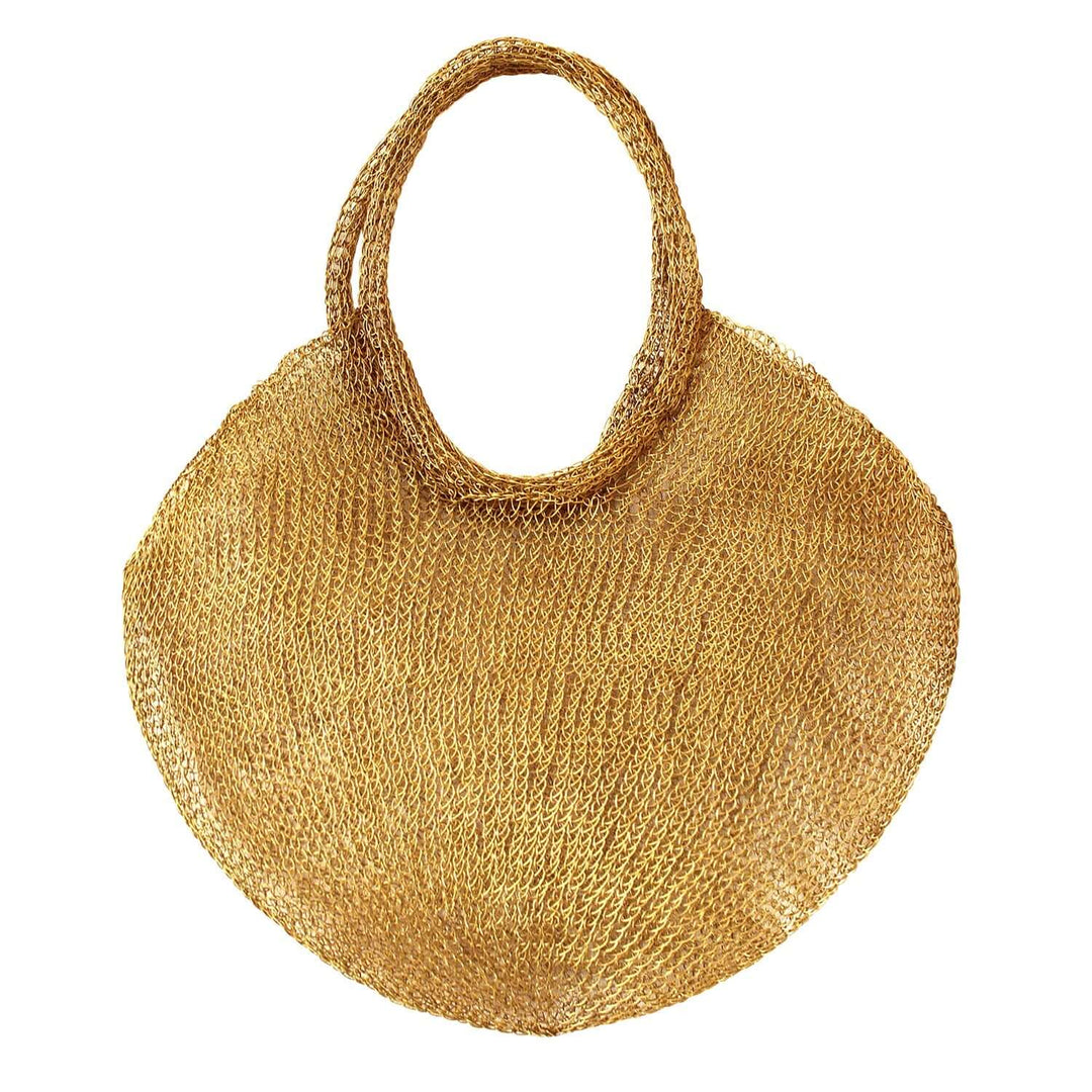 Sol Mesh Wire Tote Bag - Dark Gold