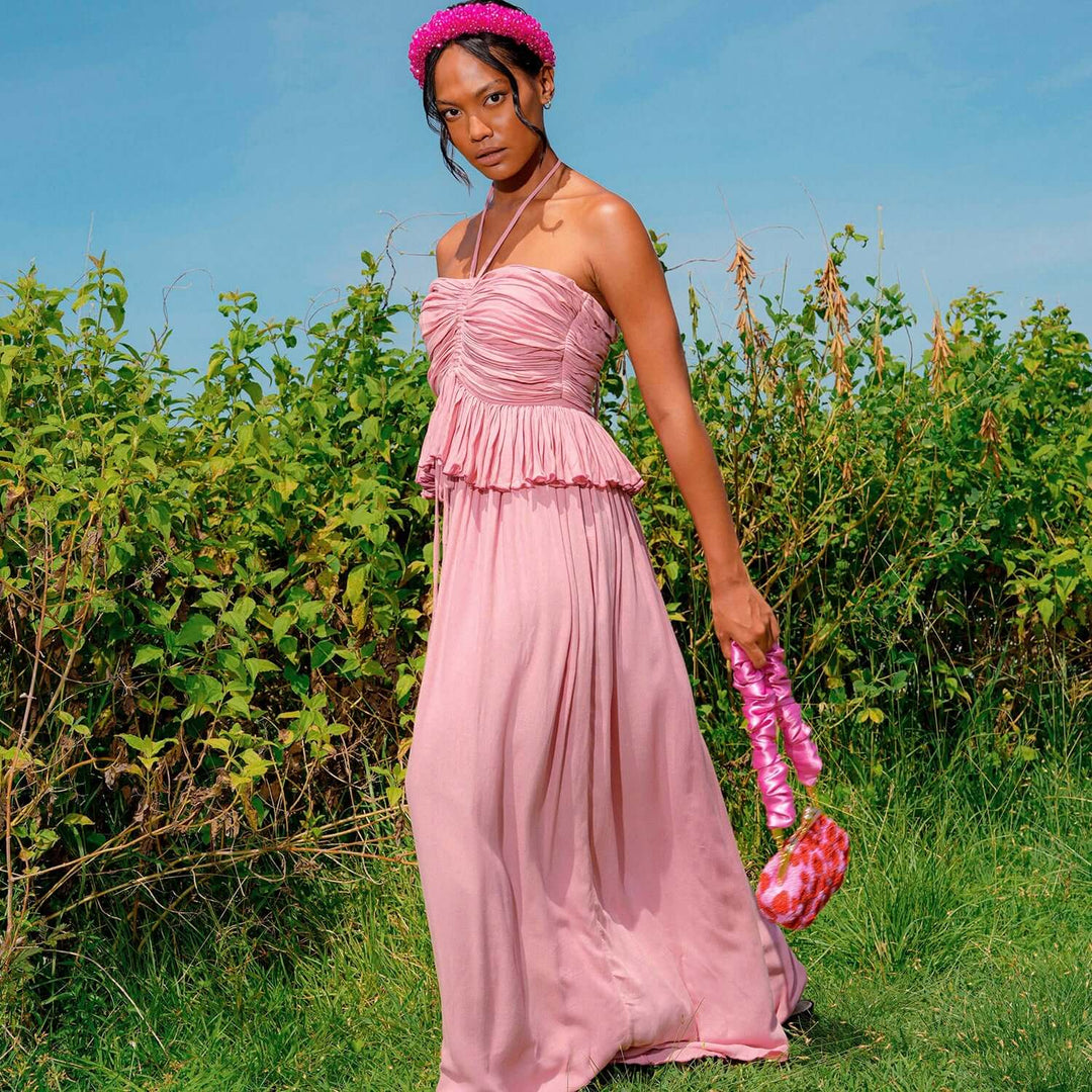 Sri Bamboo Palazzo Jumpsuit - Blush Pink