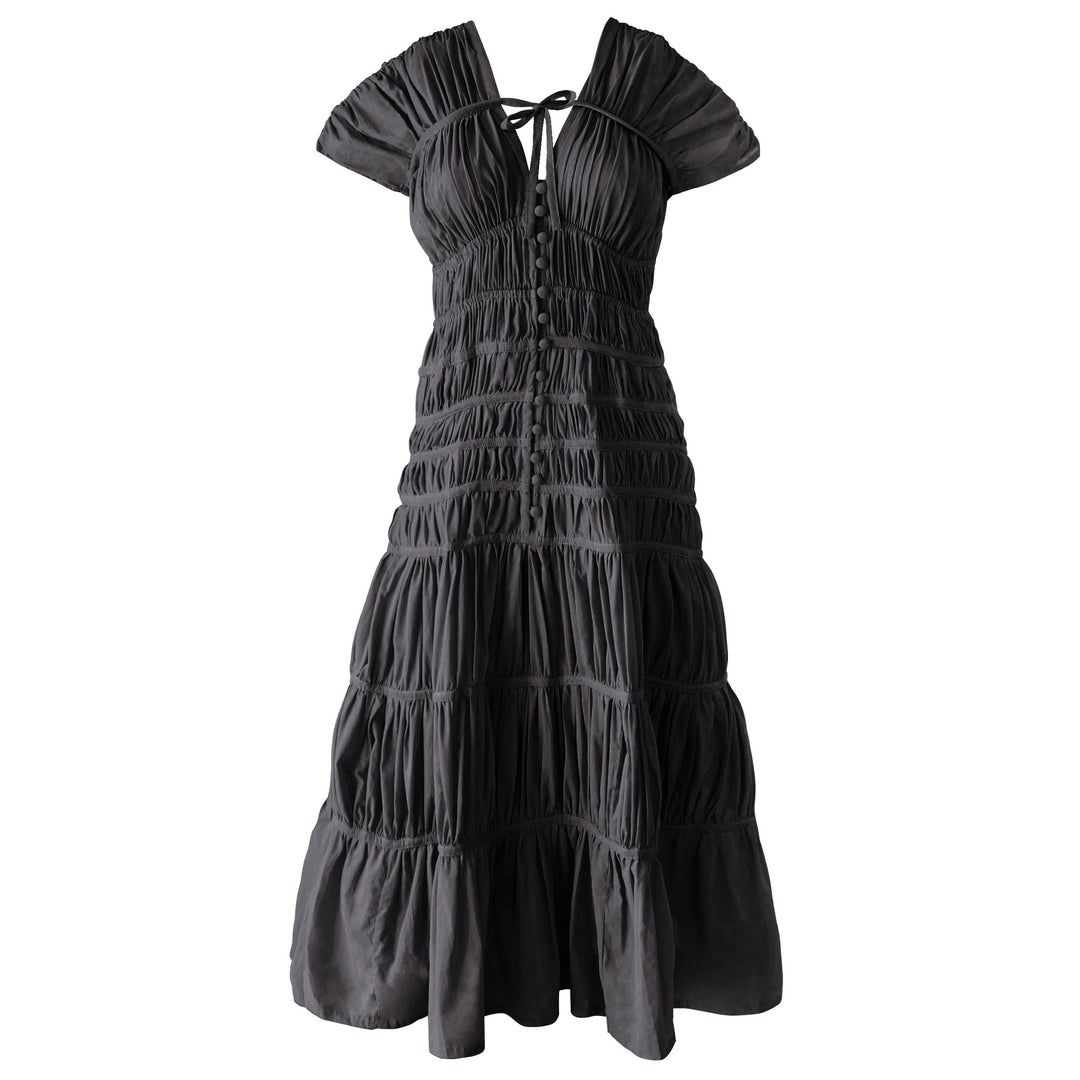 Srikandi Ruffle Maxi Dress - Black