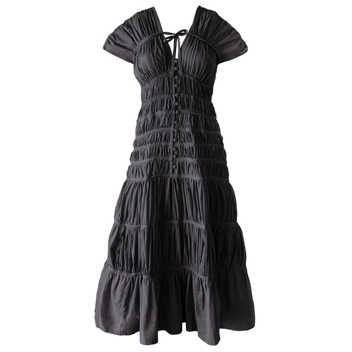 Srikandi Ruffle Maxi Dress - Black