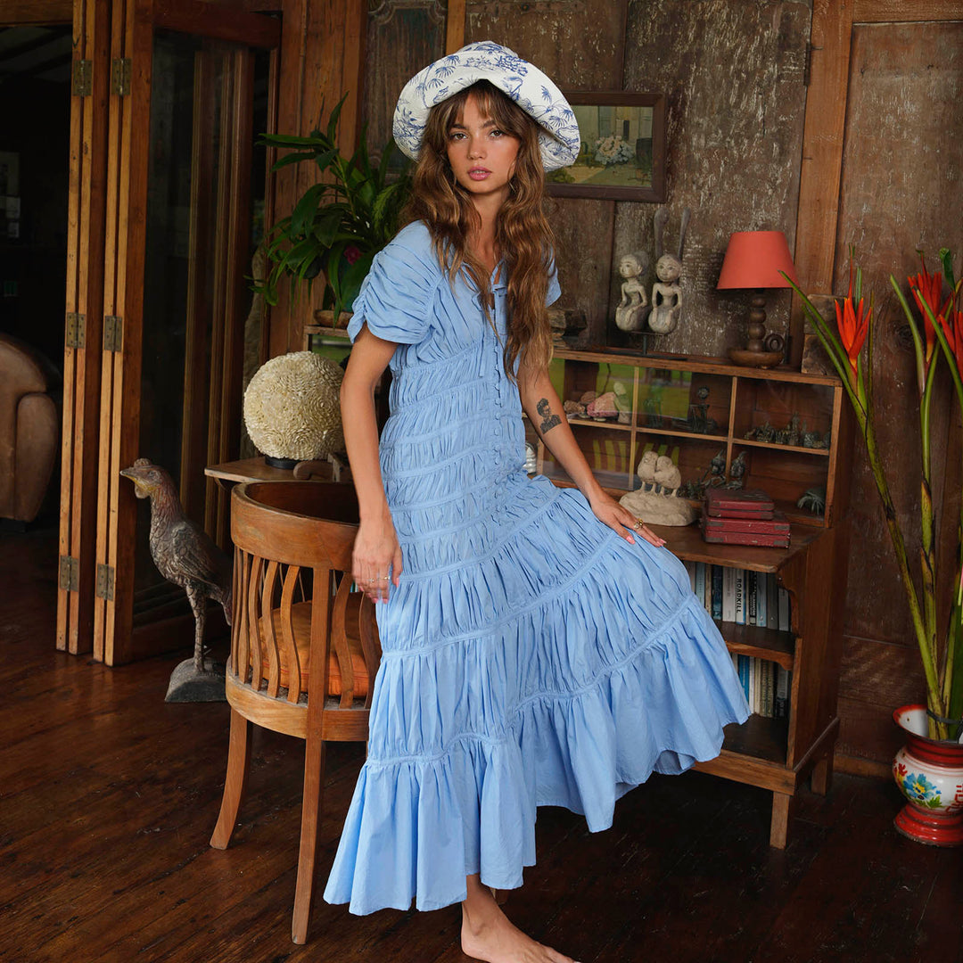 Srikandi Ruffle Maxi Dress - Princess Blue