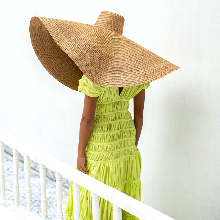 SRIKANDI Ruffle Maxi Dress In Lime Green