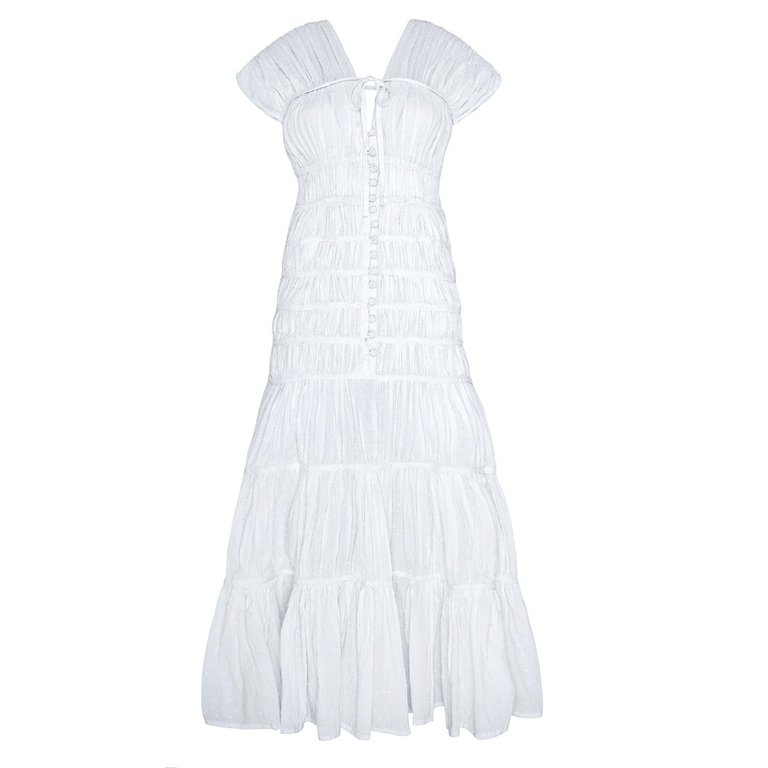 Srikandi Ruffle Maxi Dress - White