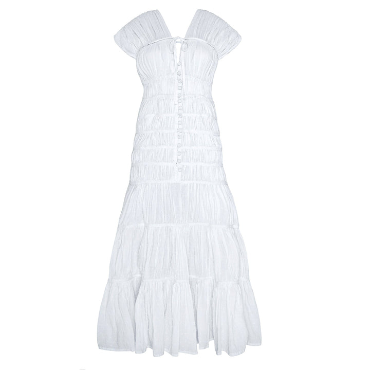 Srikandi Ruffle Maxi Dress - White