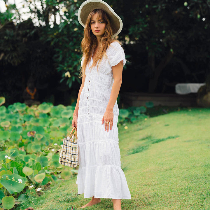 Srikandi Ruffle Maxi Dress - White