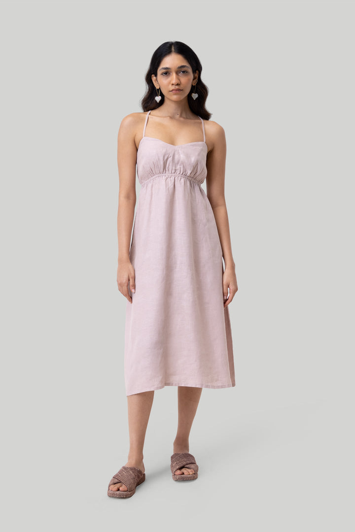 Strappy Midi Camisole Dress - Pink