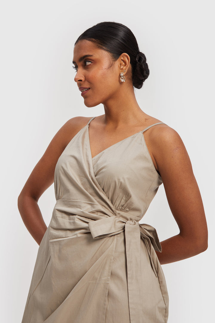 Strappy Wrap Dress - Ecru