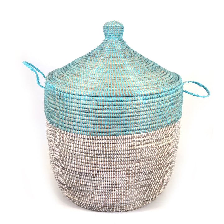 Two-Tone Basket - Turquoise + White