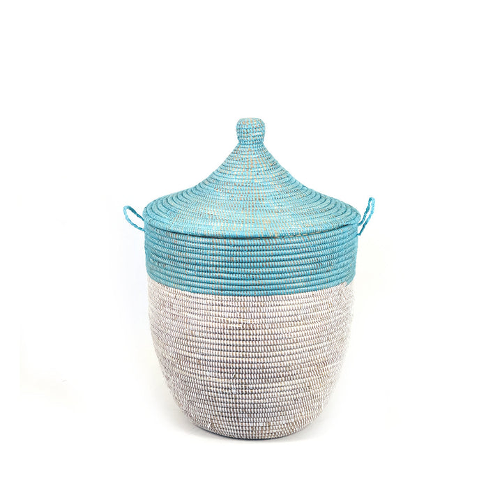 Two-Tone Basket - Turquoise + White