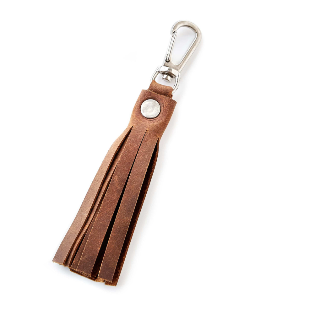 The Magdalen Leather Tassel Keychain
