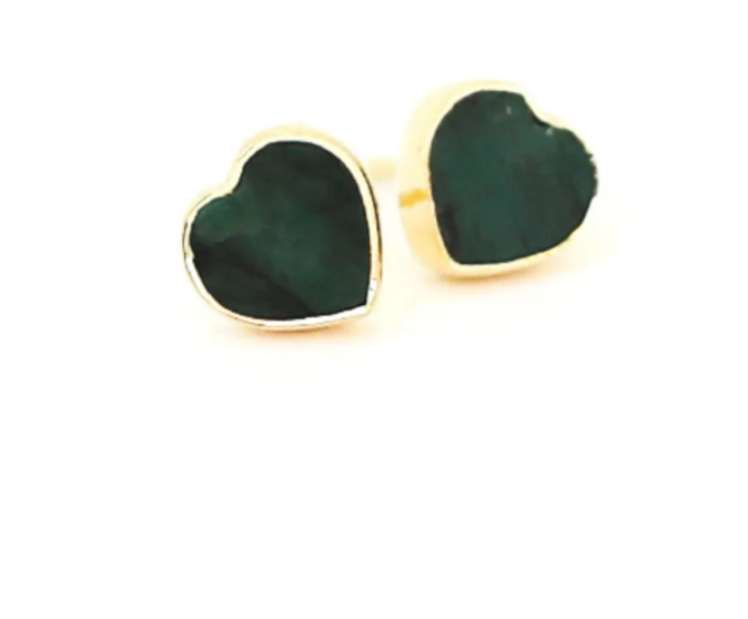 Mia Gemstone Heart Stud Earrings