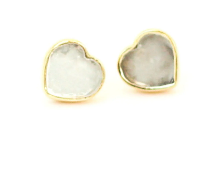 Mia Gemstone Heart Stud Earrings