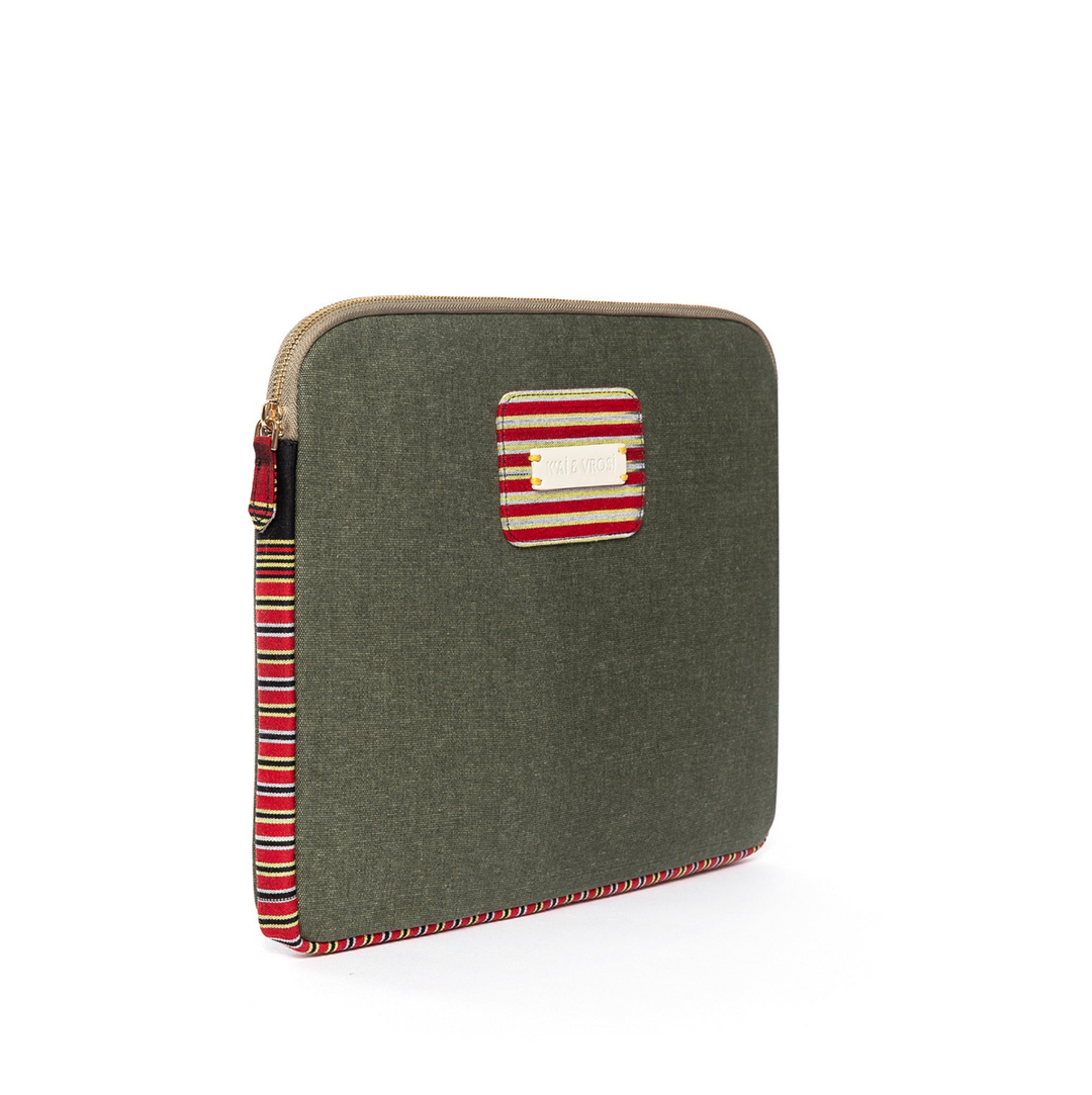 Zipped, Patterned, Canvas Laptop Case for 13" 14"