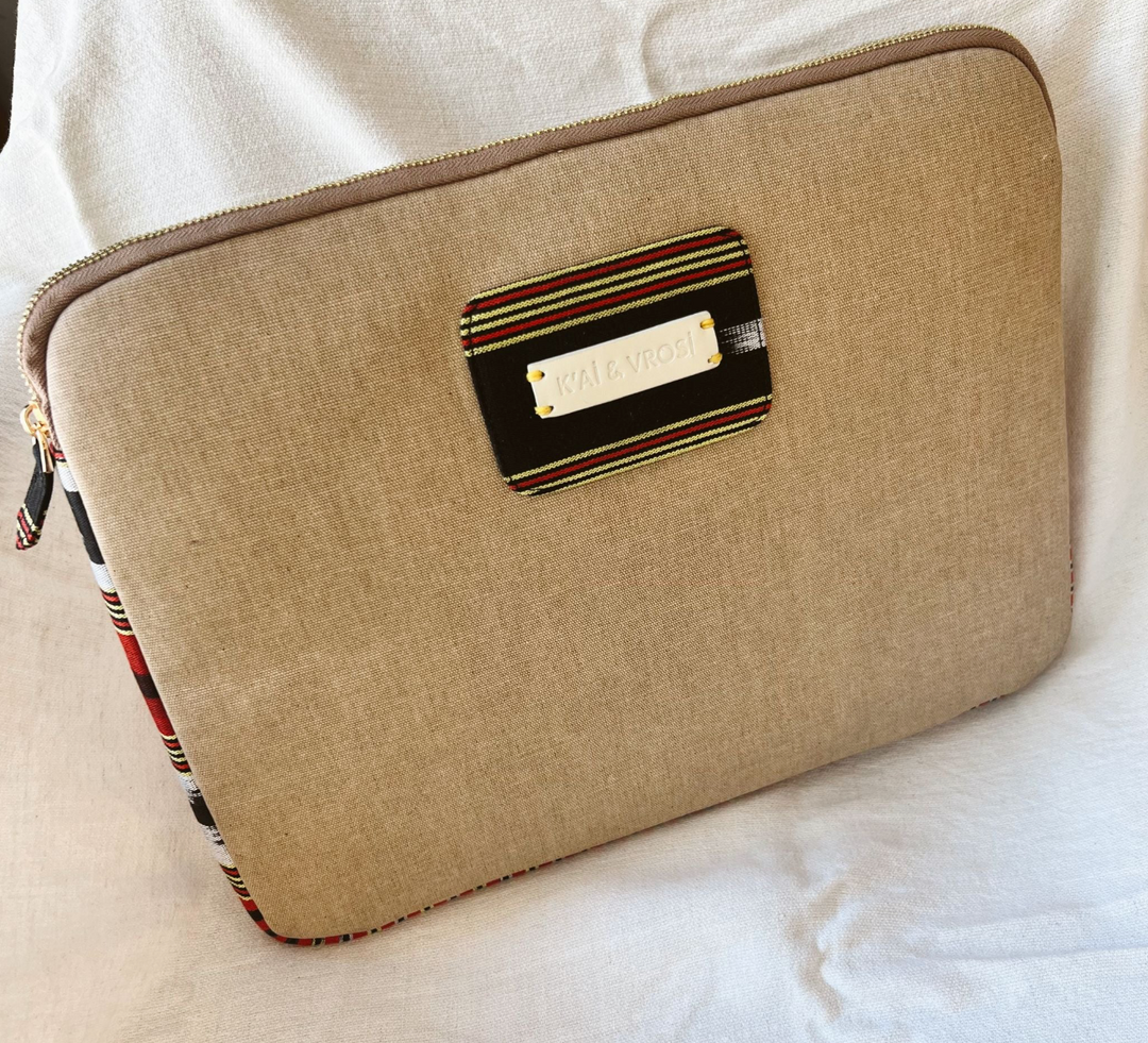 Zipped, Patterned, Canvas Laptop Case for 13" 14"