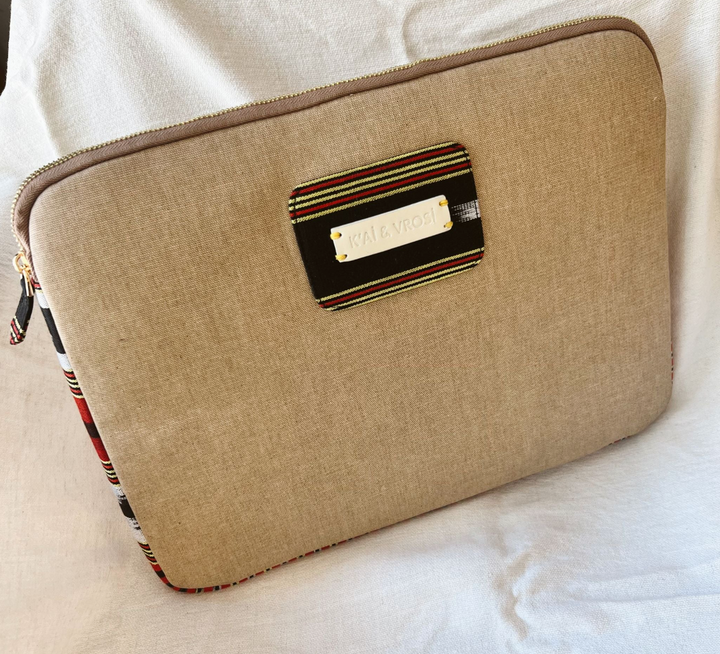 Zipped, Patterned, Canvas Laptop Case for 13" 14"