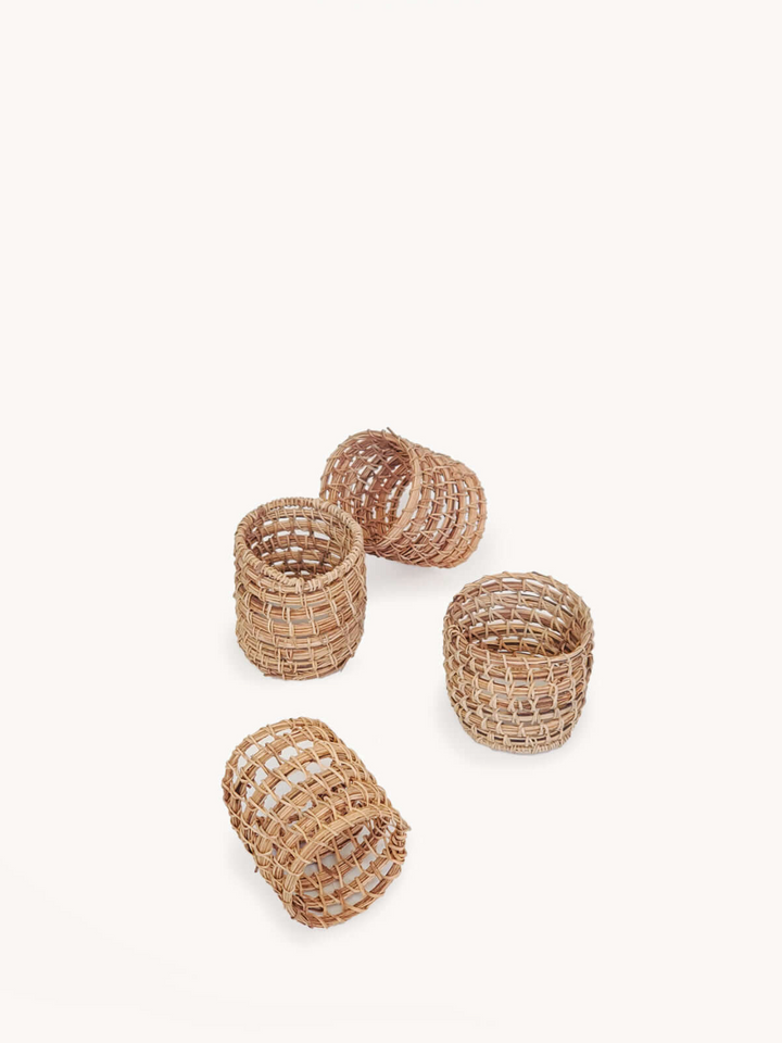 Woven Palm Fiber Napkin Ring (Set of 4)