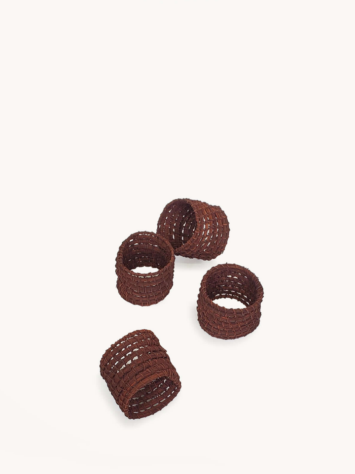 Woven Palm Fiber Napkin Ring (Set of 4)