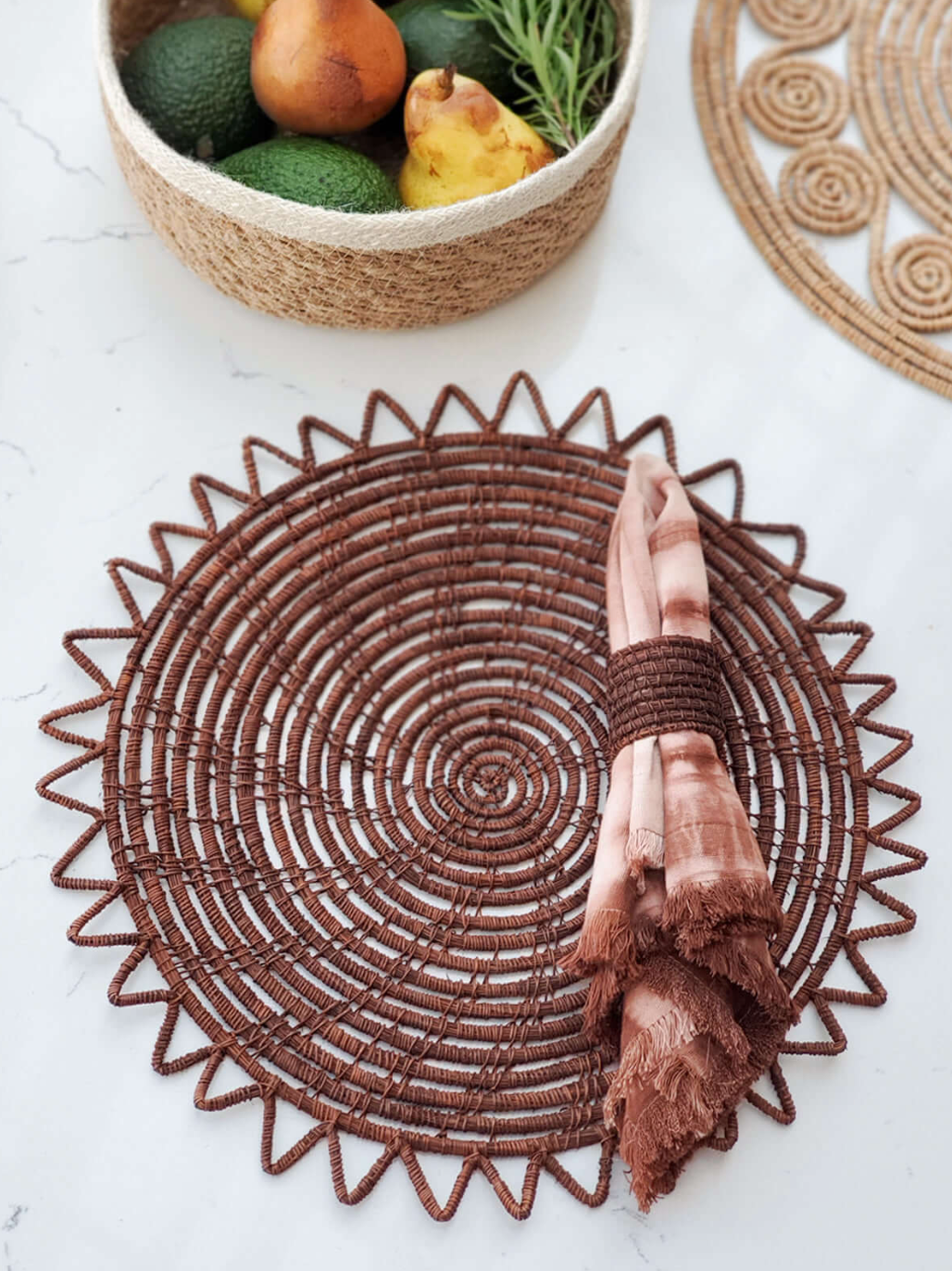 Woven Palm Fiber Napkin Ring (Set of 4)