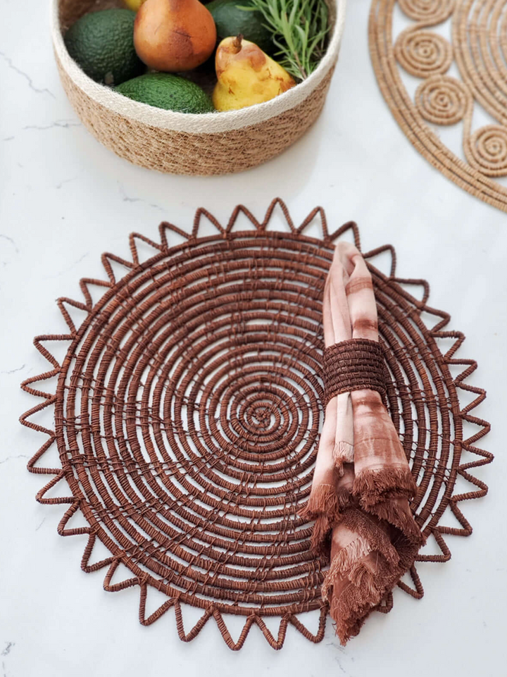 Woven Palm Fiber Napkin Ring (Set of 4)