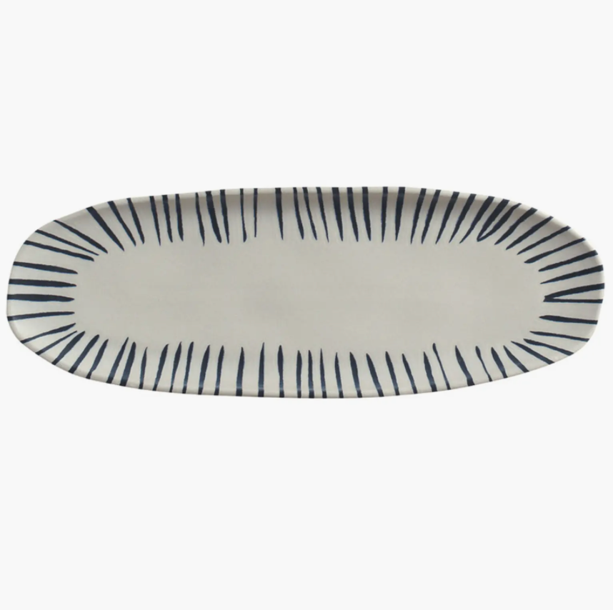 Shallow Organic Oval Platter Large Set of 4