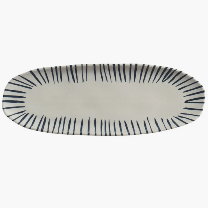 Shallow Organic Oval Platter Large Set of 4