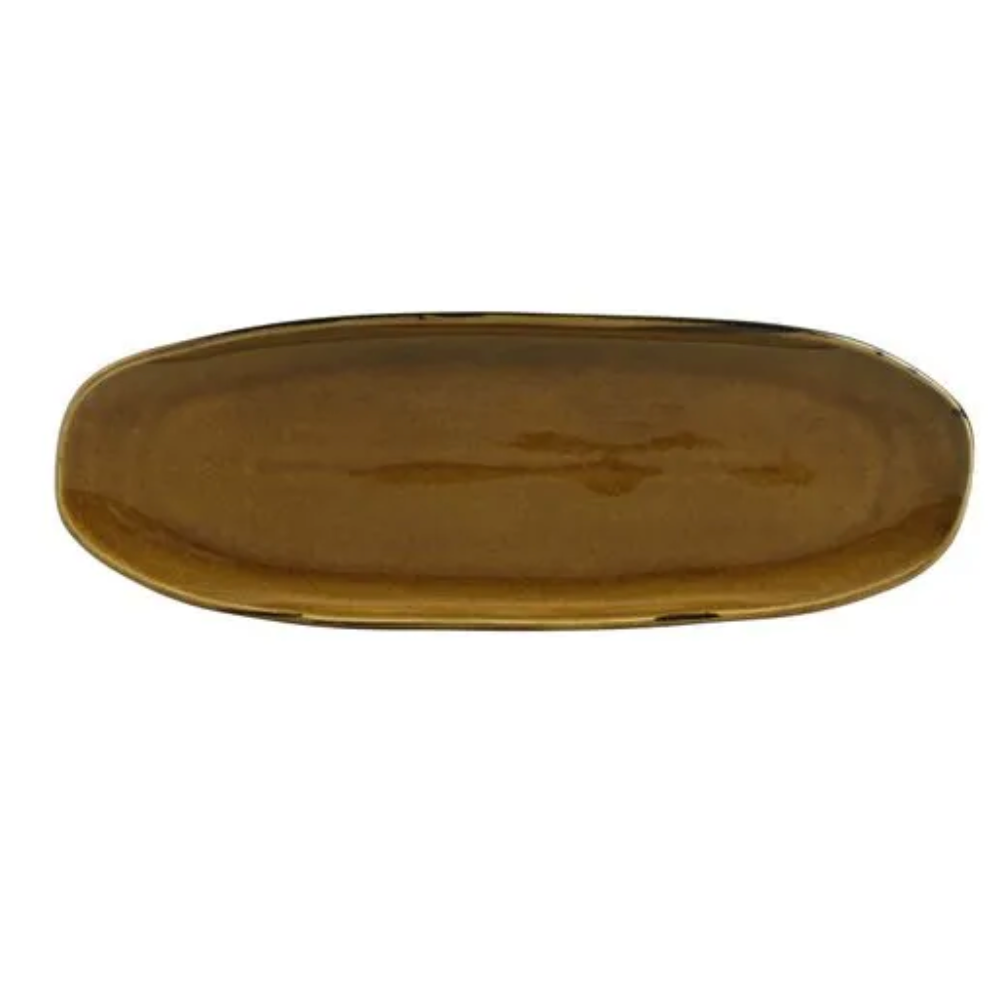 Shallow Organic Oval Platter Large Set of 4