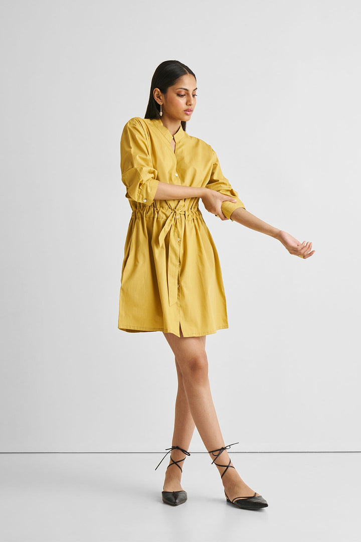 Short Tie Waist Dress in Tuscan Sun