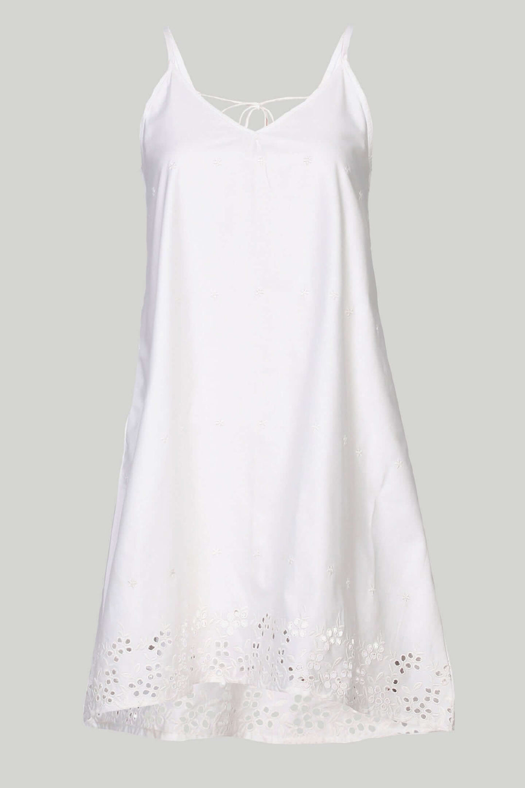 Short Tent Dress - White Embroidery