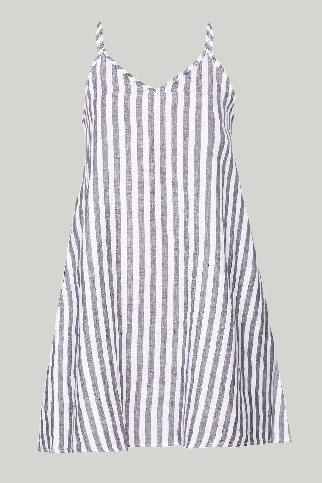 Short Tent Dress - Linen Stripes