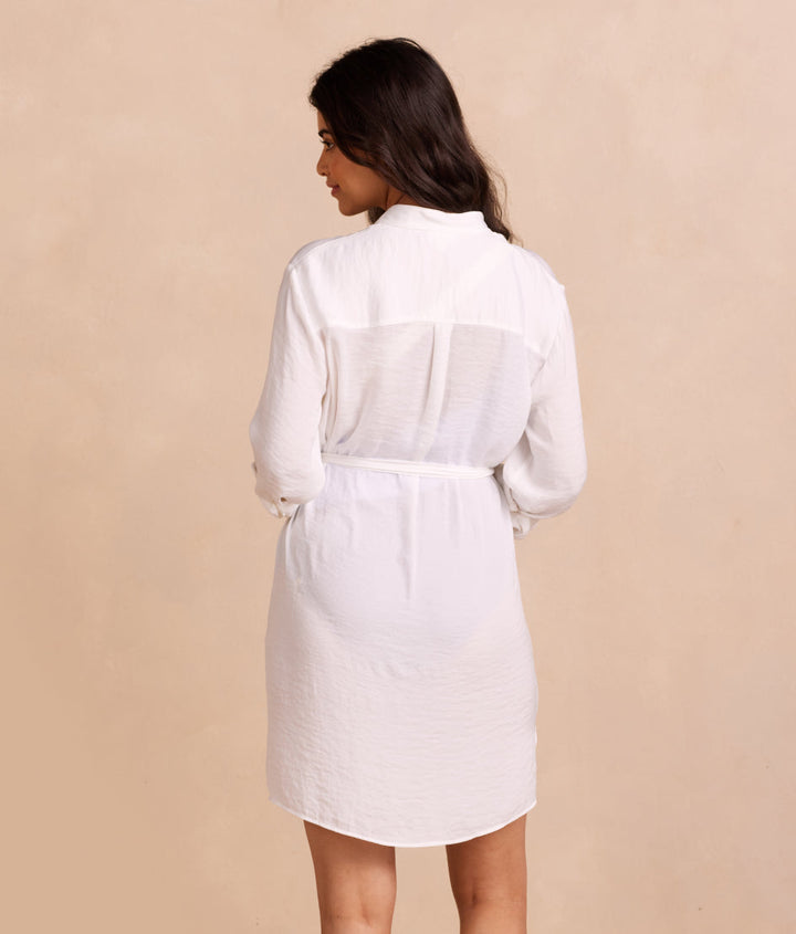 The Silky Luxe Short Effortless Shirtdress Cover-Up