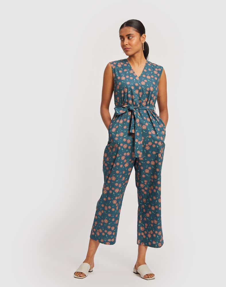 Sleeveless Belted Jumpsuit