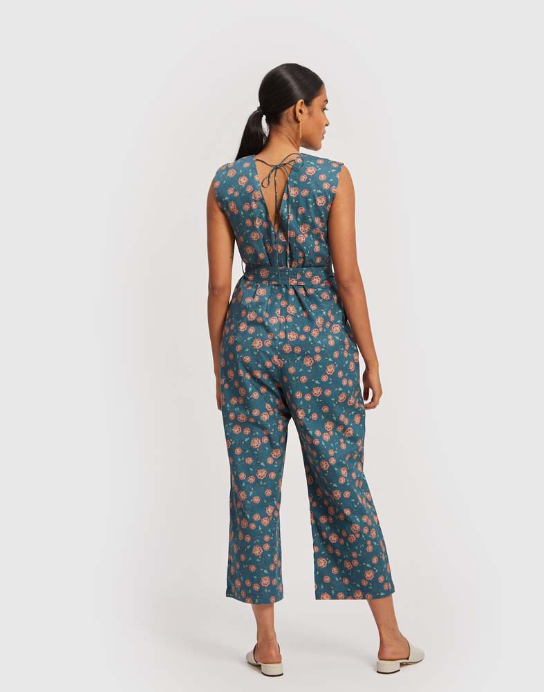 Sleeveless Belted Jumpsuit