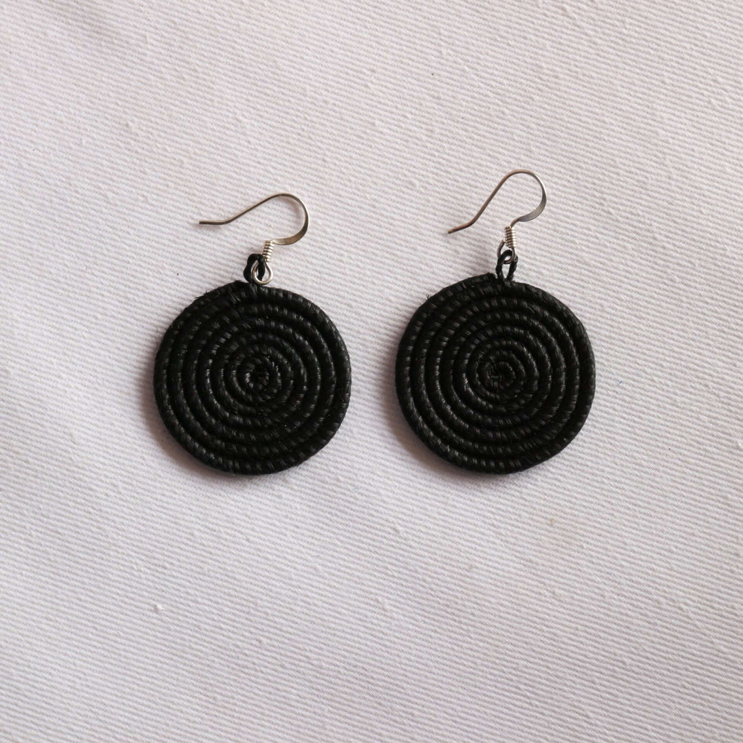 Woven Disc Earrings - Small
