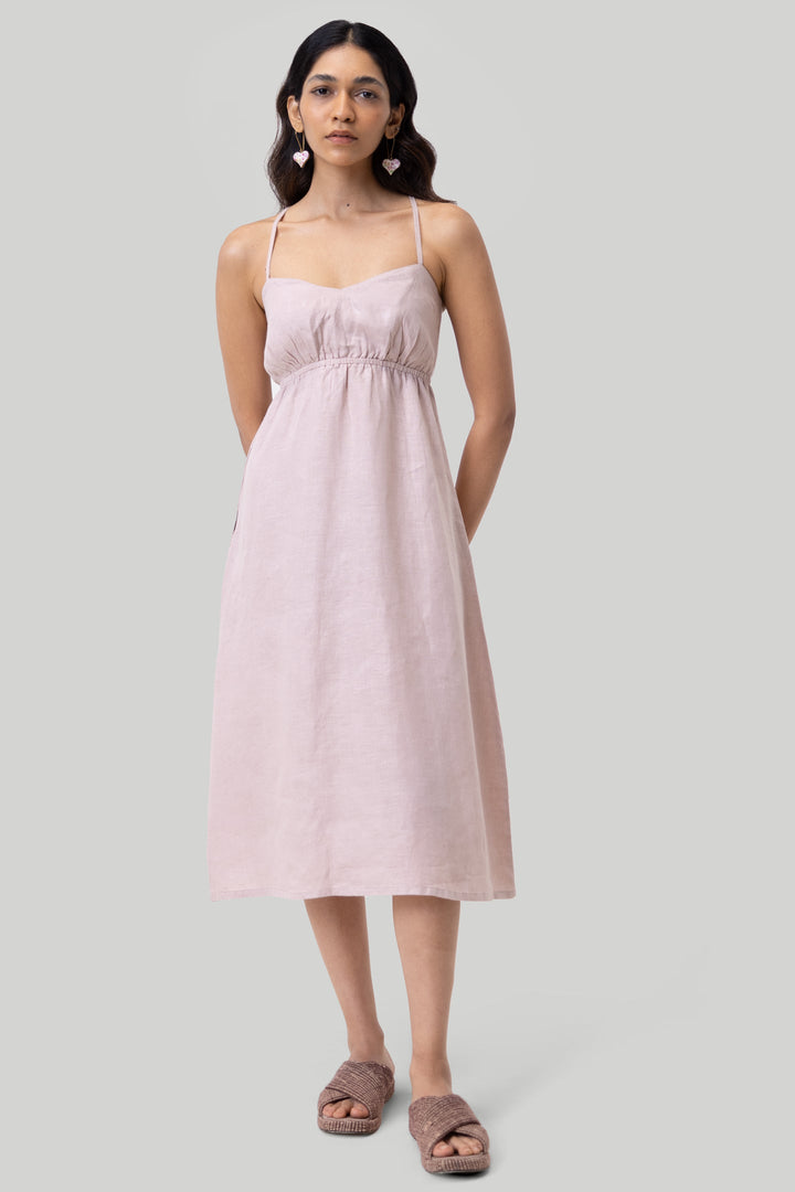 Strappy Midi Camisole Dress - Pink