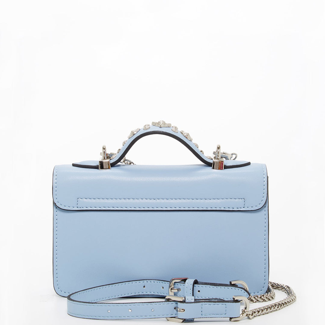 Small Leather Crossbody Bag Sky Blue Purse Studded Baby Blue Women's Handbag
