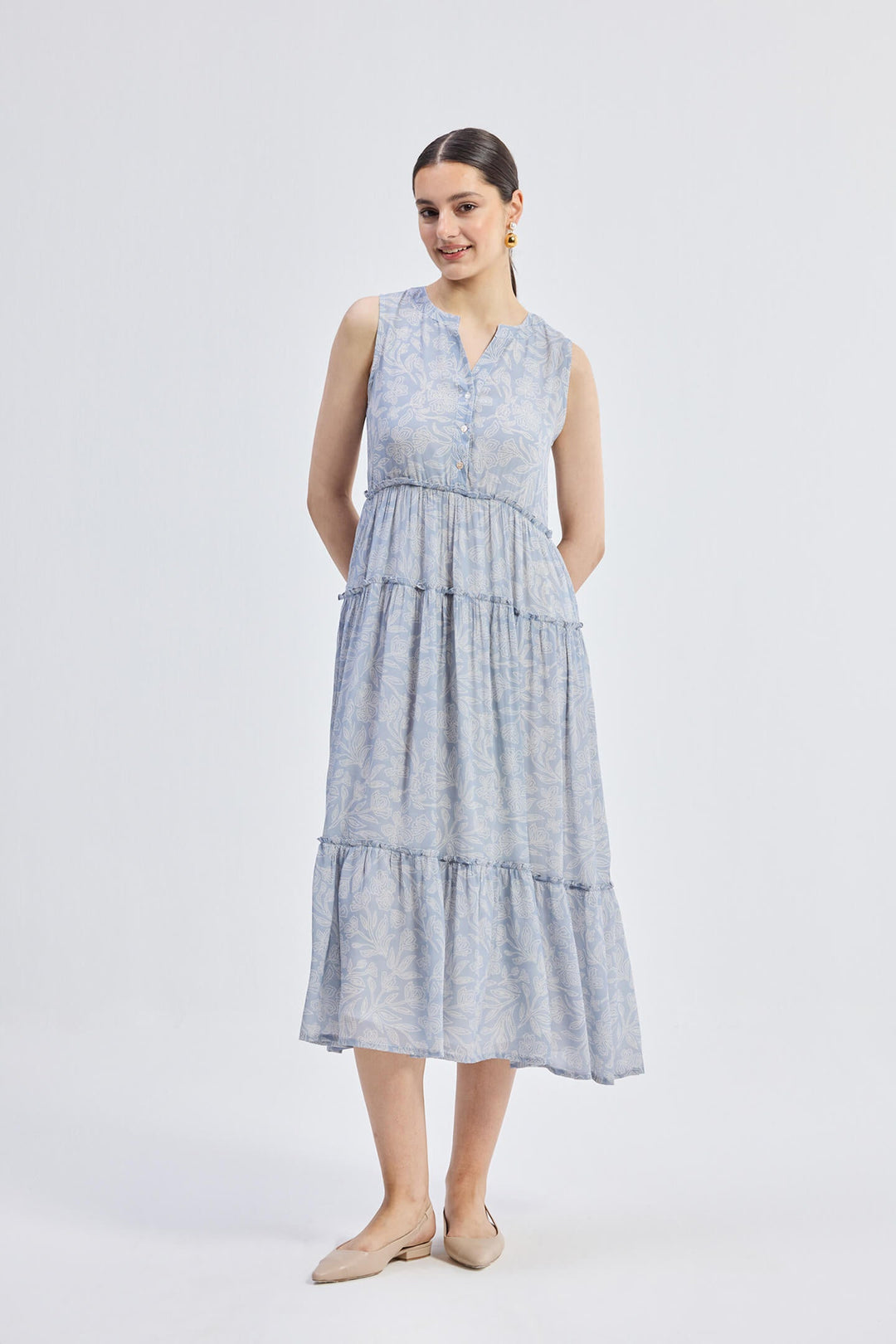 The Perfect Resort Floral Maxi in Periwinkle Blue Periwinkle Blue / XS The Perfect Resort Floral Maxi in Periwinkle Blue Periwinkle Blue / XS