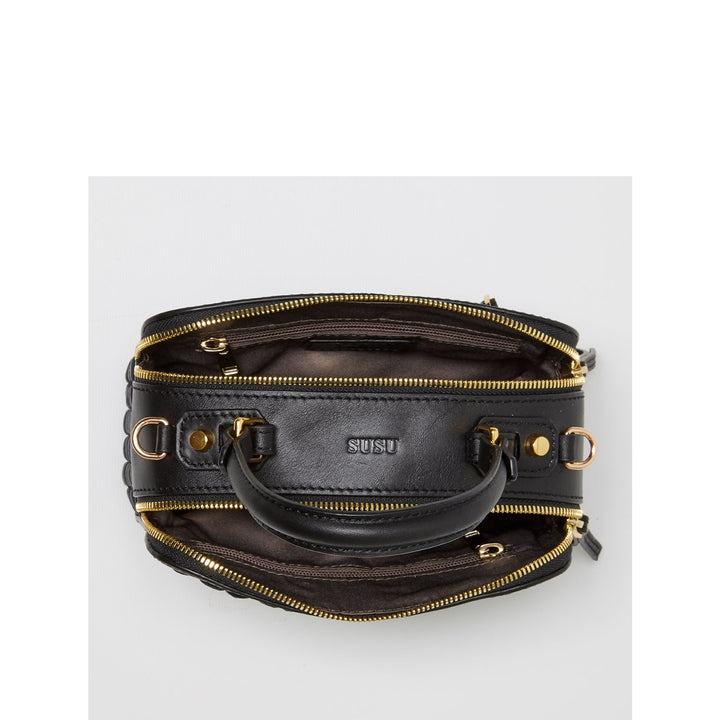 Susu The Kayla Woven Leather Bag - Black