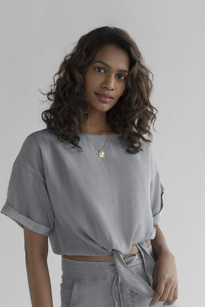 Twist and Sway Top - Stone Grey
