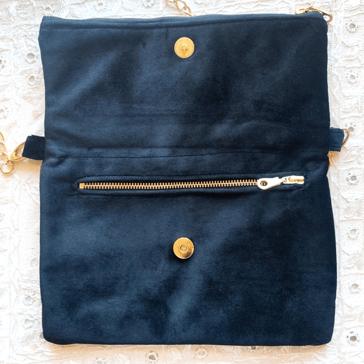 Velvet Tatreez Crossbody - Berry