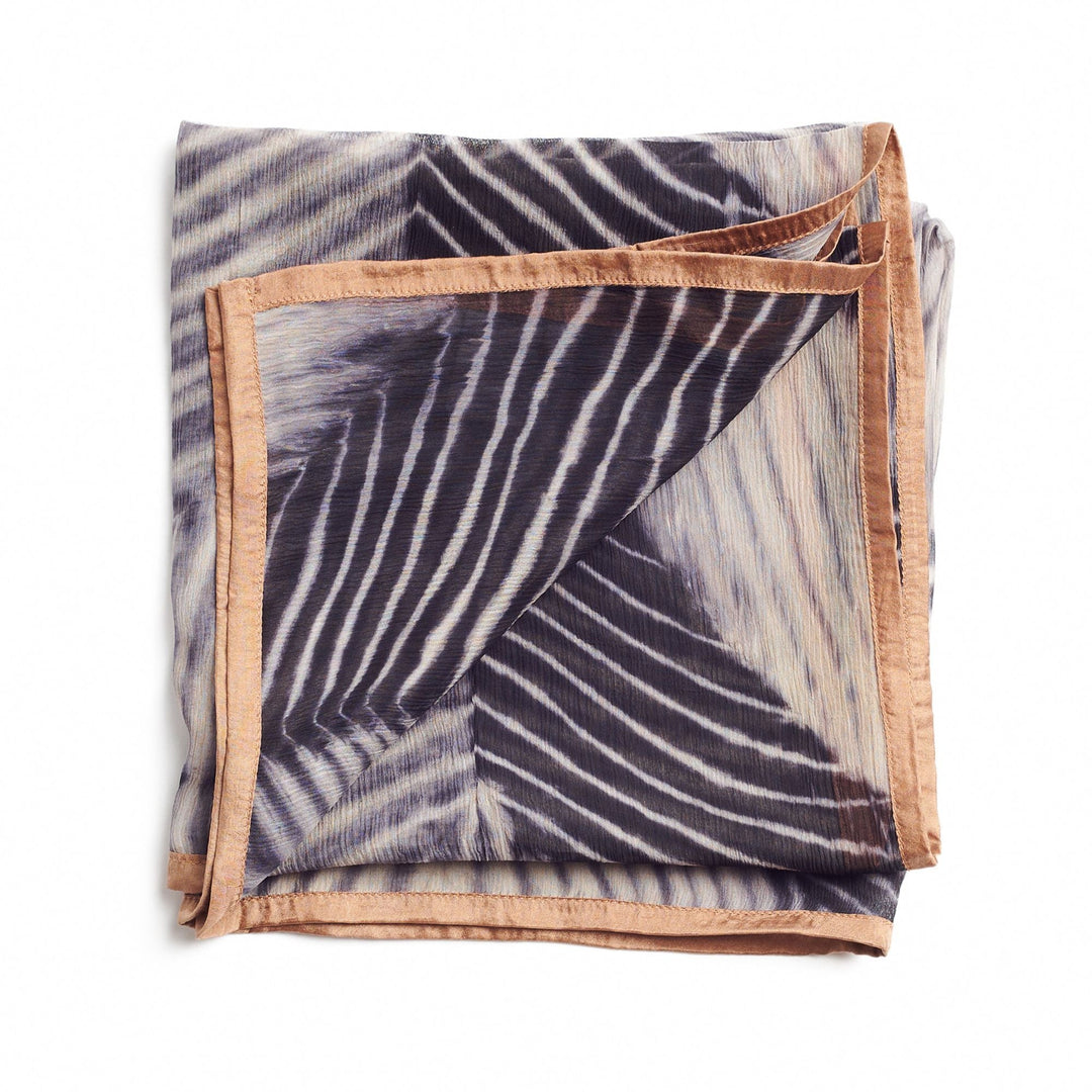 Samu Hand Crafted  Shibori Print Silk Chiffon Sqaure Scarf