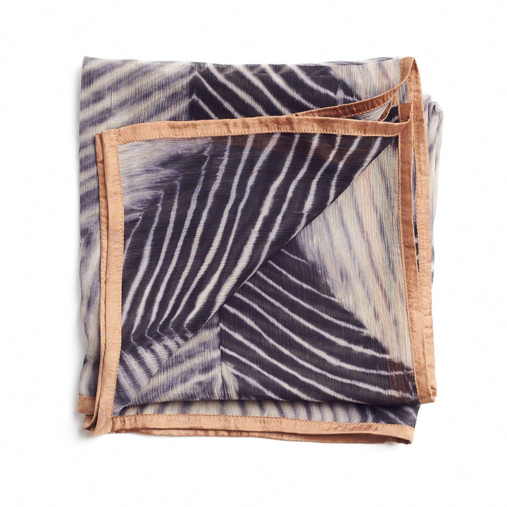 Samu Hand Crafted  Shibori Print Silk Chiffon Sqaure Scarf