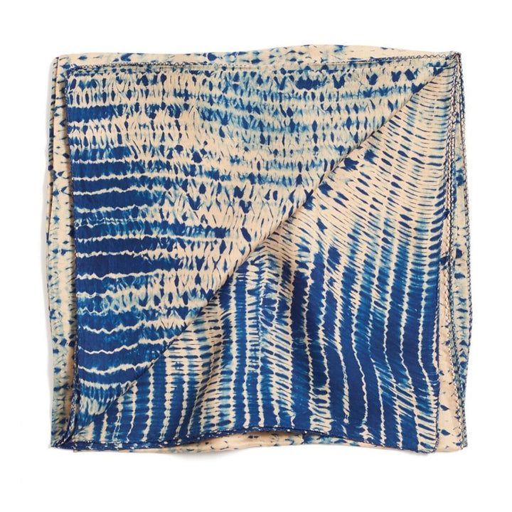 Tesu Black Gold Hand Crafted Shibori Silk Scarf