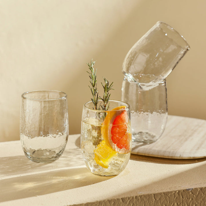 Pebbled Medium Glasses - Set of 4