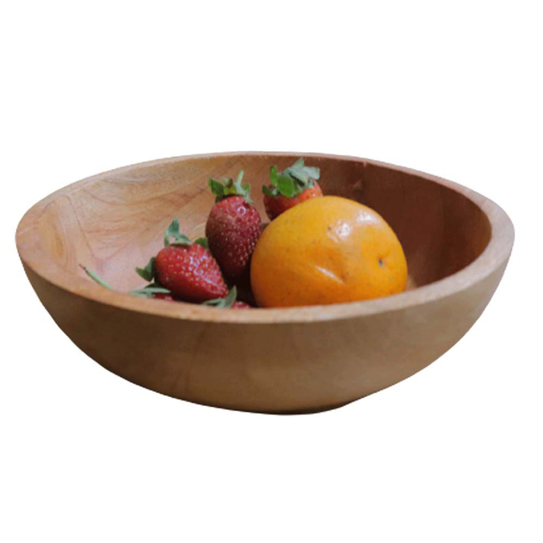 Mahogany wood bowl handmade in Indonesia small size 7.25" x 2.3"