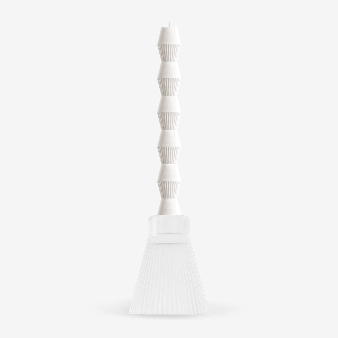 ZAI Geometric Pillar Candle in Ivory