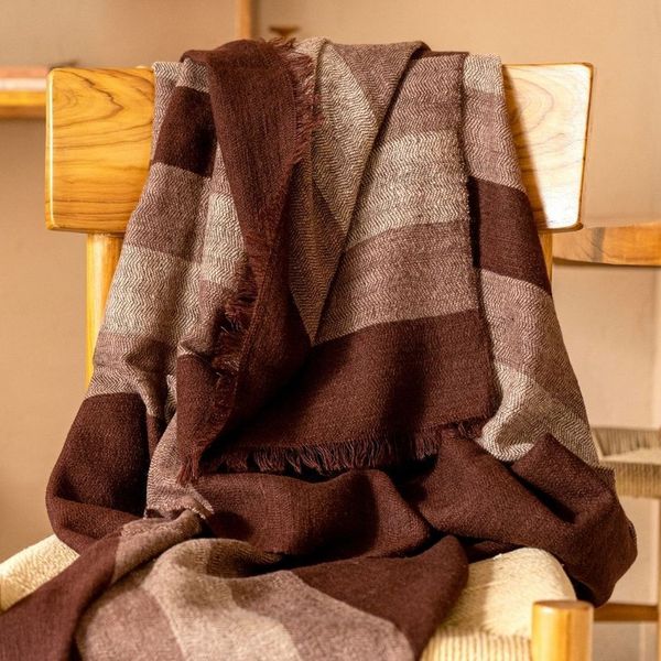 Plush Maroon Plush Merino Queen Bedspread / Large Throw