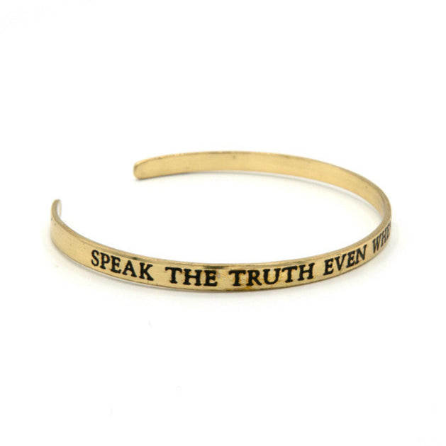 Speak The Truth Quote Cuff
