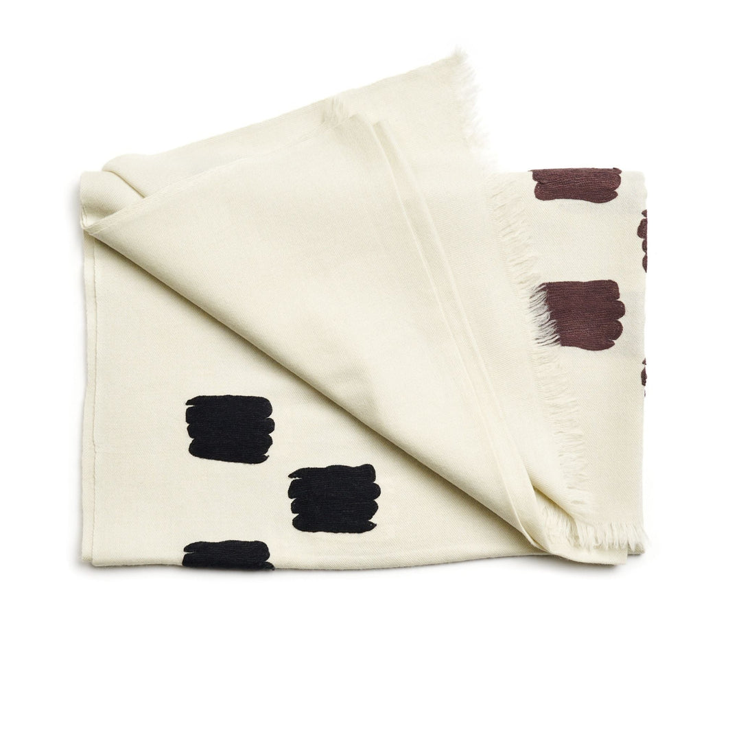 Dahlia Hand Embroidered Hand Woven Scarf