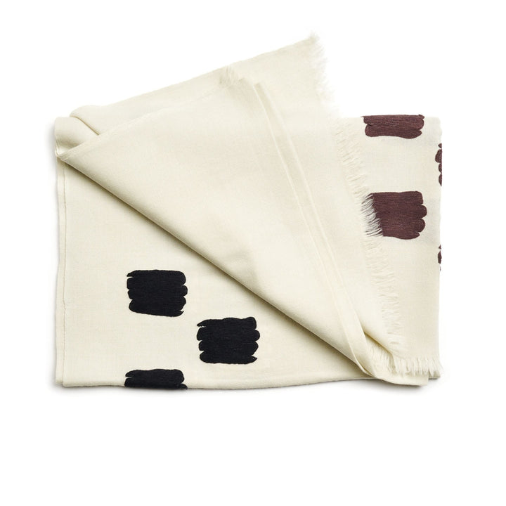 Dahlia Hand Embroidered Hand Woven Scarf